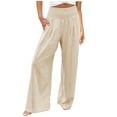 thumbnail image 1 of Pantalon Large en Coton Confortable pour Femmes - Été Ample, Taille Haute, Style Palazzo Plage, Imprimé, Polyester, 1 of 6