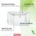 thumbnail image 2 of Simax Round Glass Containers With Lids: Borosilicate Glass Food Storage Containers With Lids Airtight - Glass Lunch Containers For Adults - Meal Prep Container Glass - Food Prep Containers Glass 3 Pcs, 2 of 7