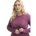 thumbnail image 3 of June & Vie Women's Plus Size Long-Sleeve Crewneck One + Only Tee, 3 of 5