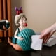 thumbnail image 3 of Estatua de resina para niña, soporte para pañuelos, caja para pañuelos, funda para pañuelos de dibujos animados, soporte para papel, caja para servill Azul Soledad Sostenedor del tejido, 3 of 8