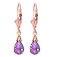 thumbnail image 2 of Galaxy Gold GG 14K Rose Gold 4.5 CTW Natural Amethyst Dangle Earrings - February Birthstone - Peace & Wisdom - Fine Jewelry for Women, 2 of 3