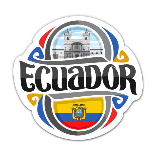 Ecuador - 3" Vinyl Sticker - For Car Laptop Water Bottle Phone - Waterproof Decal