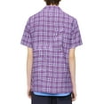 thumbnail image 2 of Theory mens  Wrinkle Check Silk-Blend Shirt, s, Purple, 2 of 3