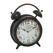 DecMode 13" Black Metal Clock with Bell Style Top