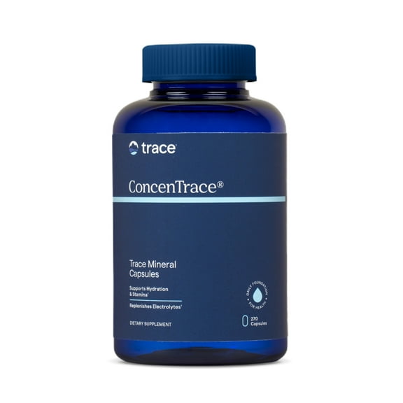 Trace Minerals Low-Sodium ConcenTrace Capsules - Supplement to Support Bone Health & Body Energy - Healthy Hydration & Electrolyte Support Supplement - 270 Capsules (90 Servings