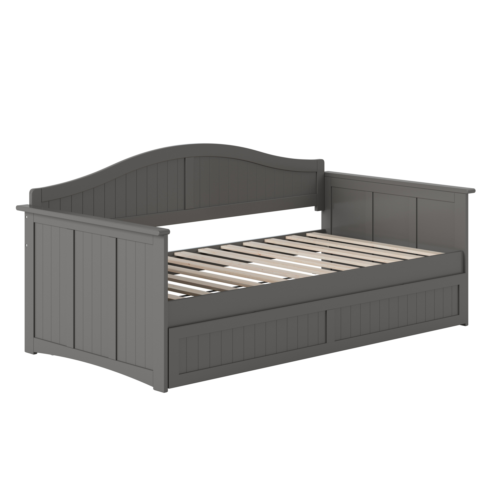 AFI Nantucket Wood Twin Size Daybed Frame with Twin Trundle, Grey