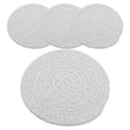 thumbnail image 2 of 4pcs Rustic Round Coaster Wear-resistant Woven Placemat Home Cutlery Mat Dining Table Decor, 2 of 7