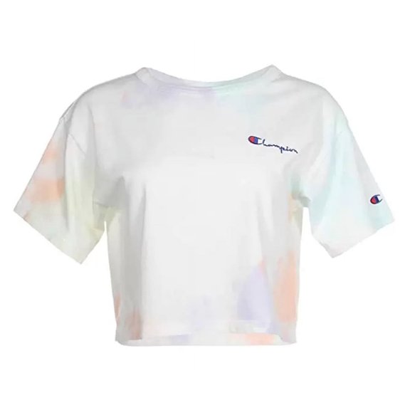 Champion Cropped Cloud Dye Cloud Dye Womens Active Shirts & Tees Size Xl, Color: Pink/White