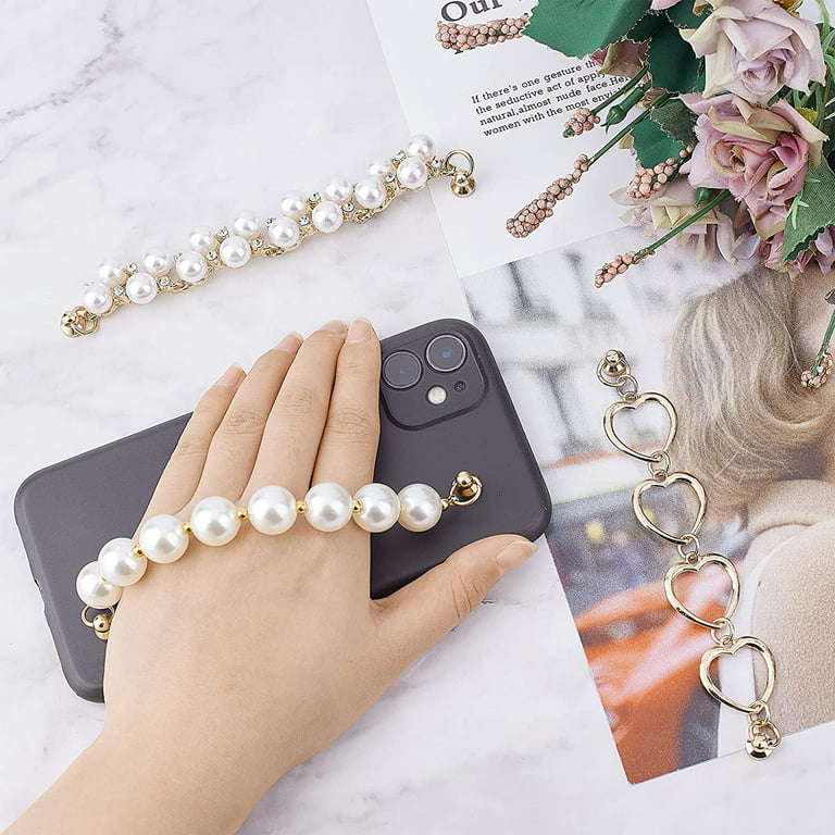 3 Pcs Phone Charms Phone Strap Beads Bling Crystal Beads Phone Charm Strap  Phone Beads Strap Mobile Phone Chain Hand Wrist Lanyard Cell Phone Crystal