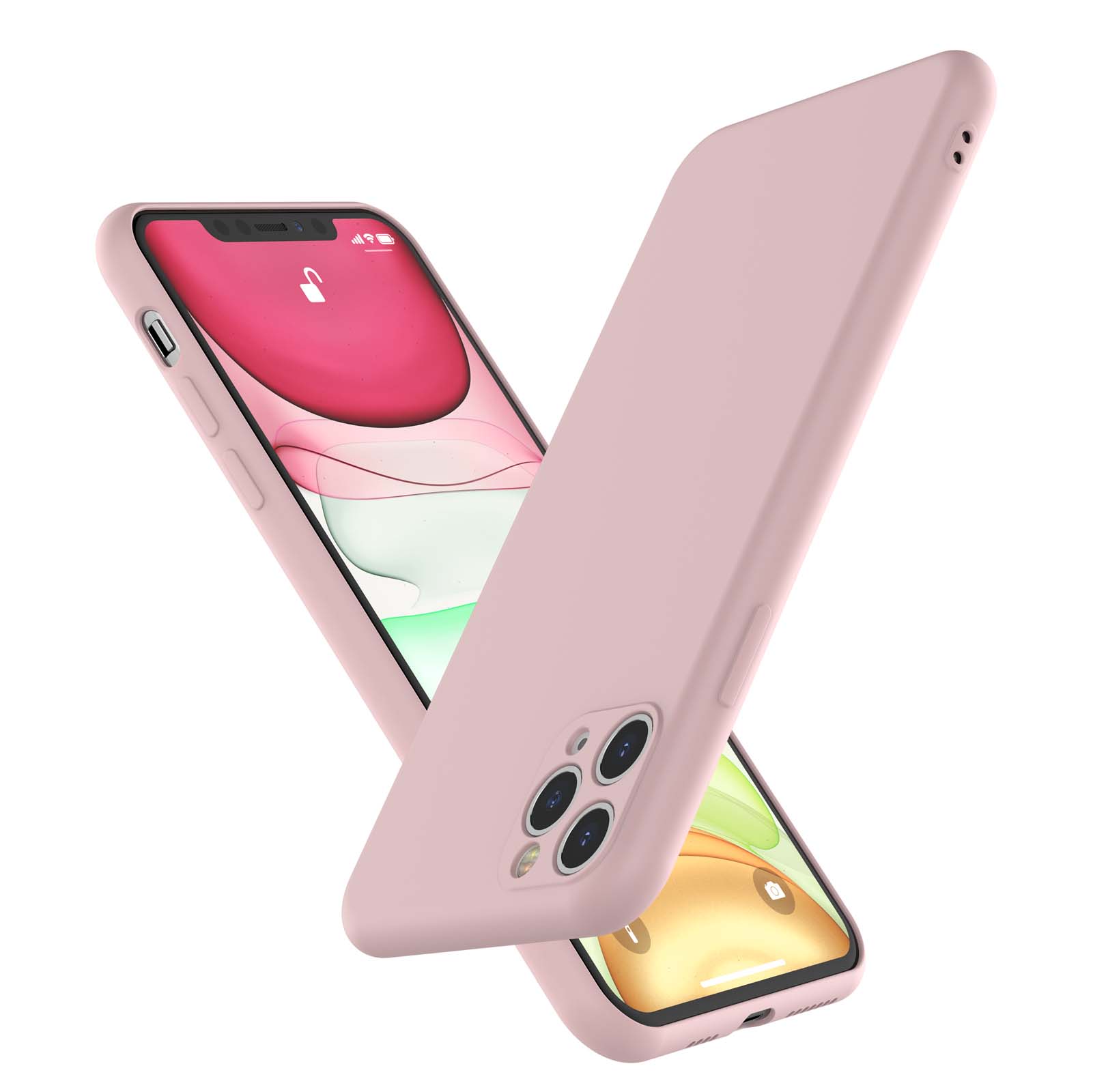 iPhone 11 Pro 5.8" Case, Slim Case for iPhone 11 Pro, Njjex Liquid Silicone Gel Rubber Shockproof Case Ultra Thin 11 Pro Case Slim Matte Surface Cover for Apple iPhone 11 Pro (2019) 5.8" -Pink - image 1 of 9