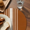 thumbnail image 3 of Burnt Orange Beige Striped Round Placemats Set of 6 for Dinning Tables,Heat-proof Braided Table Mats 13 Inch,Modern Farmhouse Retro Lines Washable Place Mat for Kitchen Restaurant Party Table Decor, 3 of 9