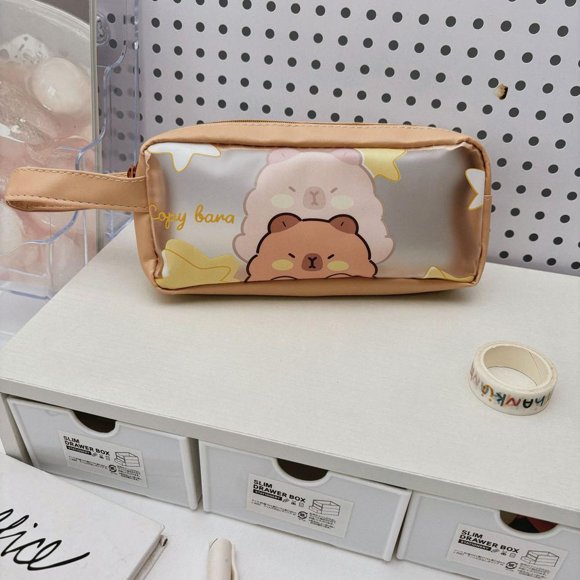 Grande Capacité Trousse à Crayons Capybara Créative Trousse à Crayons Mignonne Mode Kawaii Sac de Papeterie Fournitures Scolaires