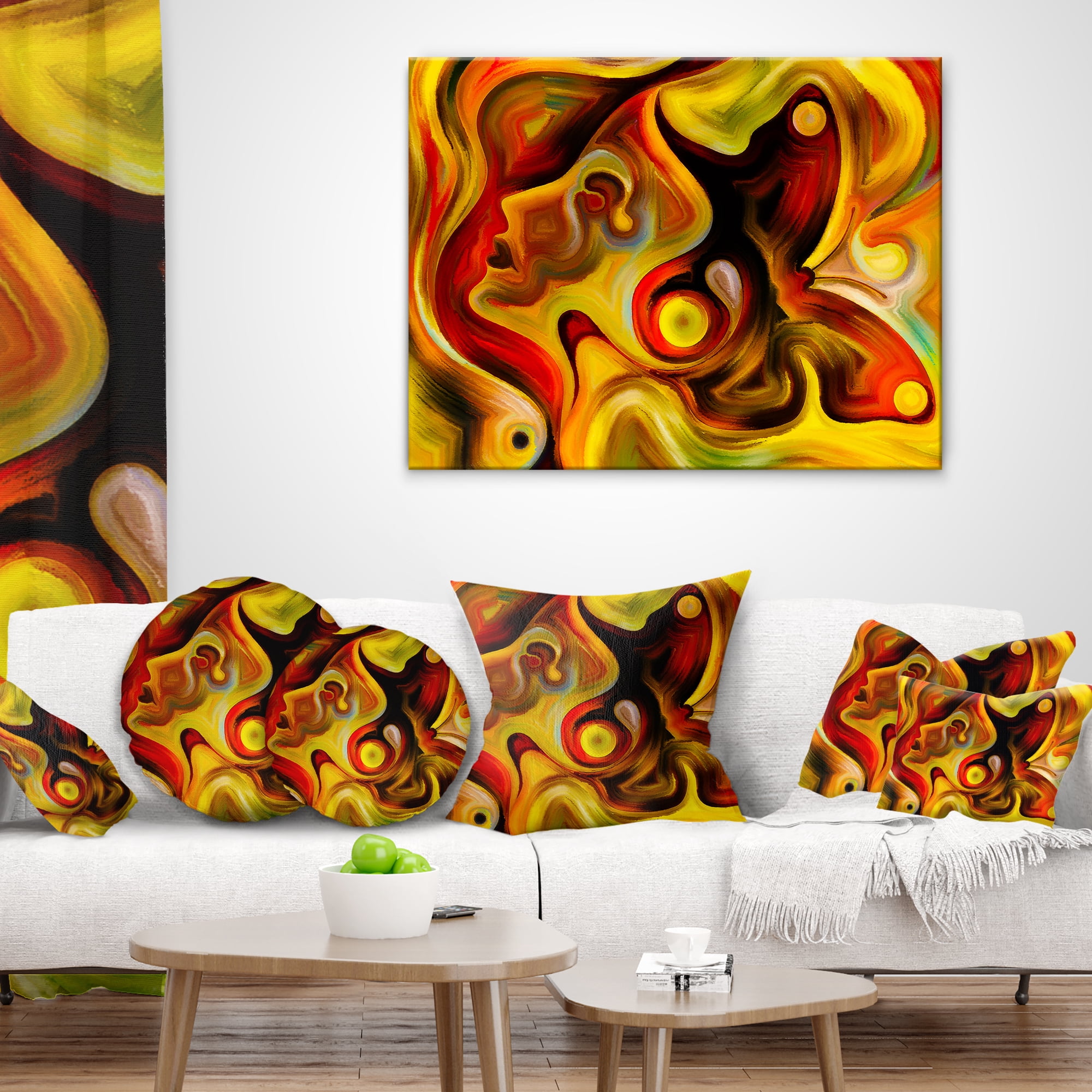 Designart Butterfly s Emotions - Abstract Throw Pillow - 16x16