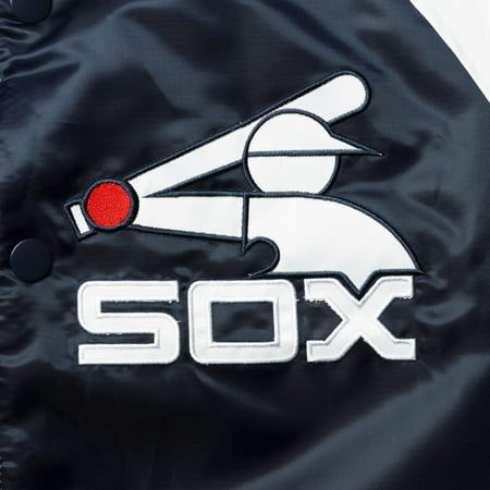 Men's Starter Navy/Red Chicago White Sox Varsity Tri-Color Satin Full-Snap Jacket
