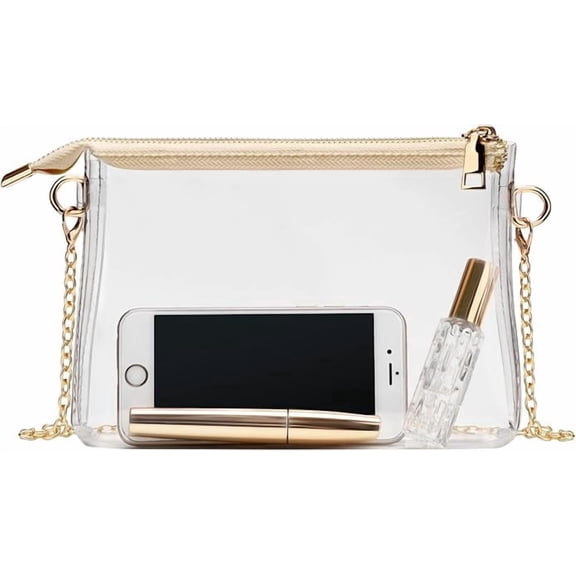 Clear Purse for Women - Stadium Approved Small Crossbody Bag with Zipper, Clear Stadium Bag for Concerts, Sports
