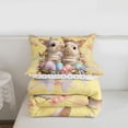 thumbnail image 5 of Erosebridal Cartoon Bunny Rabbit Kids Twin Comforter Sets,Colorful Easter Egg Pink Floral Bedding Set For Girls Reversible 2 Pieces, 5 of 7