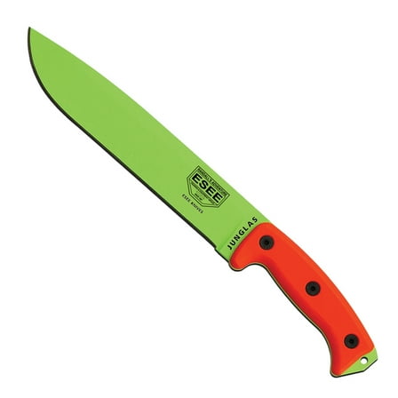 ESEE JUNGLAS-E Fixed Blade Survival Knife w/ Sheath & Clip Plate (Venom Green)
