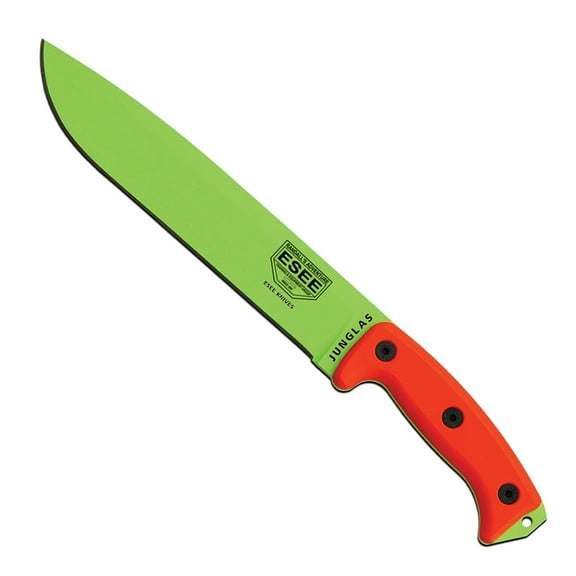 ESEE JUNGLAS-E Fixed Blade Survival Knife w/ Sheath & Clip Plate (Venom Green)