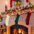 thumbnail image 4 of Medias navideñas de punto Husfou con luz, paquete de 3, grandes, tejidas con cable, para decorar fiestas navideñas familiares., 4 of 8