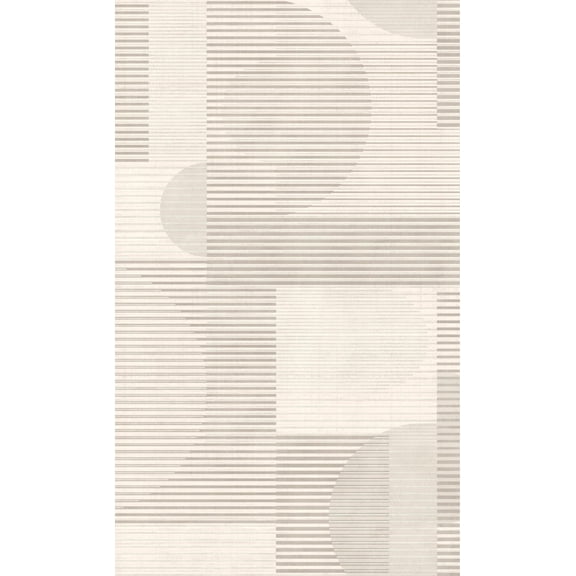 White Circles Shapes Geometric Wallpaper, Double Roll, 57 sqft