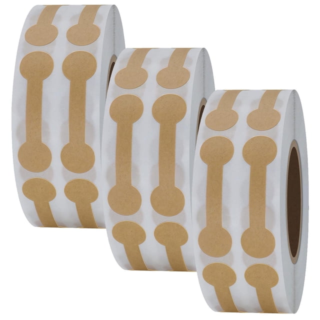 Etiquetas Adhesivas VentDepot GlamTagBrown 3 Rollos 1500 Etiquetas 4.2x1.1cm Marrón