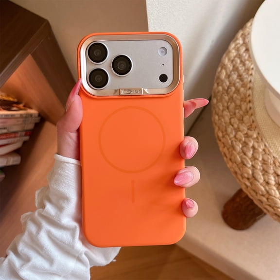 Luxury Case for iPhone 14, Liquid Silicone Case Compatible with MagSafe, Soft Microfiber Lining Ultra Slim Lightweight Drop Protective Phone Case Cover for Women Girls - Orange