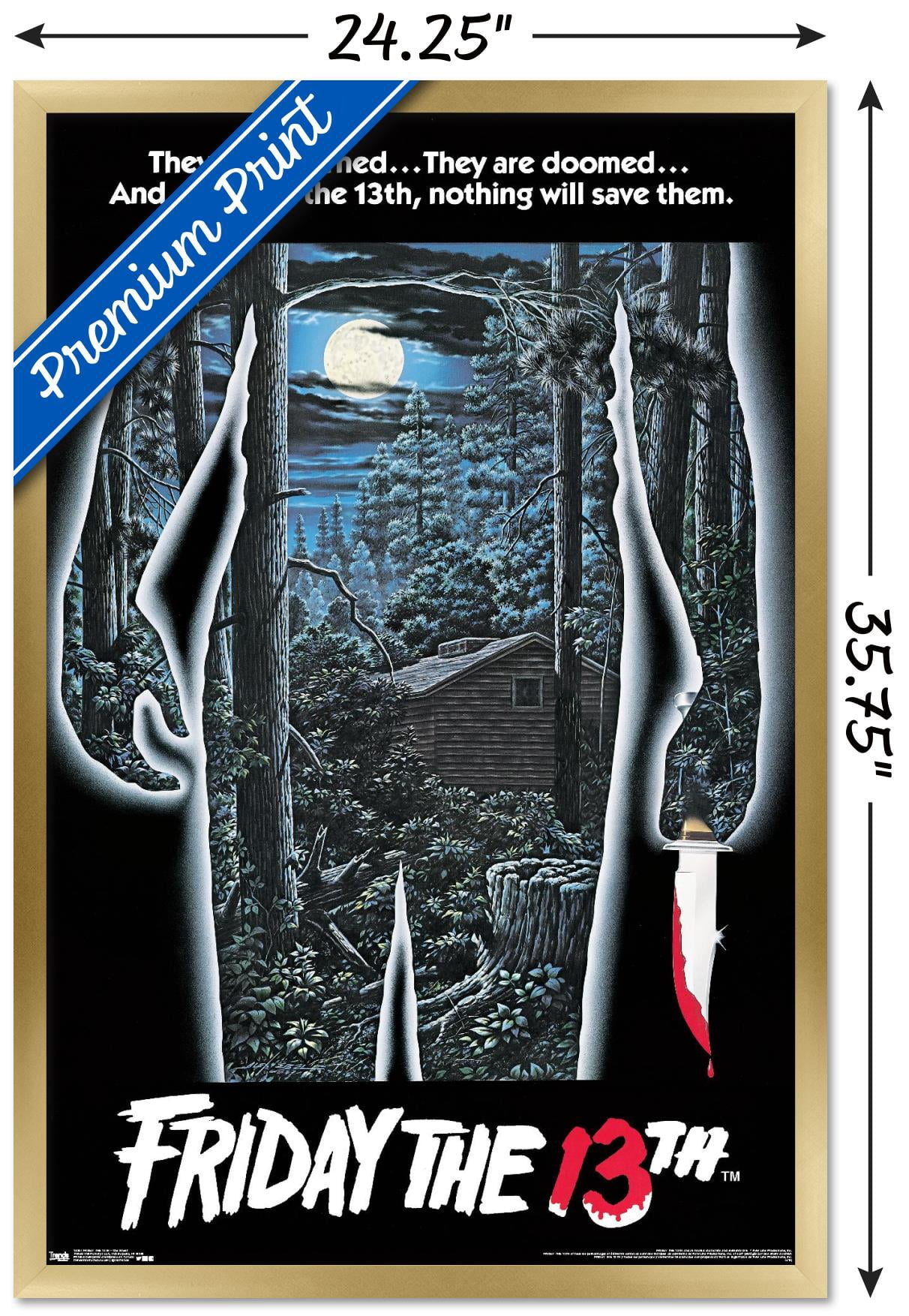 Friday the 13th - One Sheet Wall Poster, 22.375" x 34", Framed