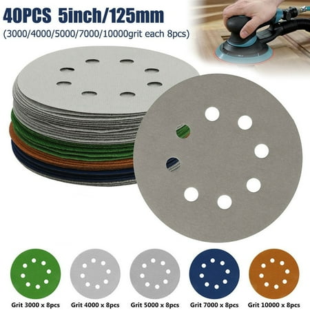 

3000-10000Grits Sanding Discs 40PCS/Set 5inch Hook Loop Orbital Sander