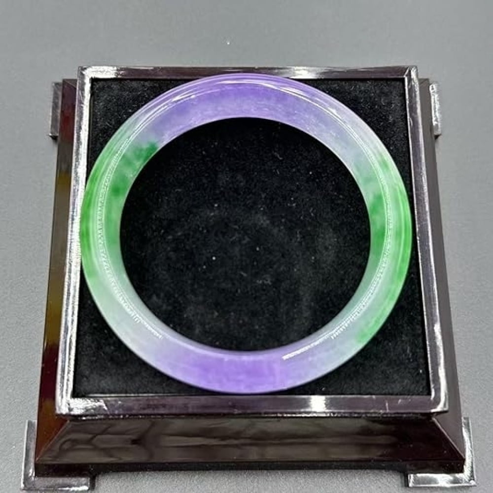 Natural Green and Purple Jade Bangle Bracelet for Women,Gift for Mom and Colleagues