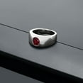 thumbnail image 3 of Gem Stone King Men's 925 Sterling Silver Red Rhodolite Garnet Ring for Men | 1.35 Cttw | Oval 8X6MM | Gemstone January Birthstone (Size 7), 3 of 4