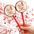 thumbnail image 4 of Chinese Traditional Rattle Drum Handheld Rotating Drum for Kids, Cultural Music Toy with Colorful Cartoon Design and Wooden Handle, 4 of 8