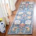 thumbnail image 3 of SAFAVIEH Saffron Jessamine Border Cotton Area Rug, Blue/Orange, 3' x 5', 3 of 5