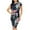 Navy, variant on Women's Nursing Solid Color & Floral Side Ruch Maternity Dress/Short Sleeve Crew Neck Bodycon Dress Baby Shower Daily Wear Pregnancy Clothes