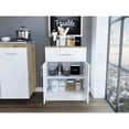 thumbnail image 2 of Kitchen Pantry Storage Cabinet In White And Oak Shade 1 - Countertop, Drawer & 2-door With 2 Shelves For Well-organized, 2 of 4