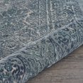 thumbnail image 5 of 2' X 3' Blue Silver Gray And Cream Damask Distressed Stain Resistant Area Rug, 5 of 9