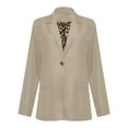 thumbnail image 4 of UYISJ Women's Fall Business Casual Blazers Long Sleeve Notch Lapel Trendy Work Office Blazer Jackets Solid Color Outerwear Beige L, 4 of 6