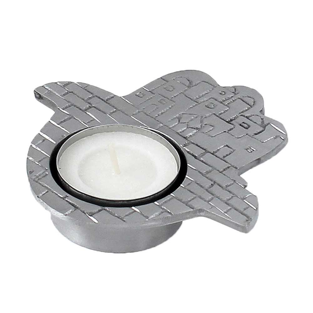 Hamsa Aluminum Tea Light Candle Holder