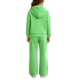 thumbnail image 4 of Vmberlty Kids 2 Piece Tracksuits Girl's Solid Color Fall Winter Outfits Zip Up Hooded Sweatshirts and Cargo Pants Casual Active Sets for 1‑13 Years, 4 of 6