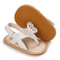 thumbnail image 7 of Ticikt Spring And Summer Children Baby Todller Shoes Boys And Girls Sandals Pinch Toe Solid Color Shiny Bow Hook Loop Comfortable,Color:Silver,Size:0-6 Months, 7 of 7