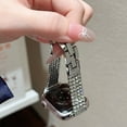 thumbnail image 2 of Bling Diamond Watch Band Compatible for Apple Watch 38mm 40mm 41mm 42mm Slim Replacement Four-row Drills Sparkly Diamond Metal Thin Strap for iWatch Series 10 9 8 7 6 5 4 SE 3 2 1, Silver, 2 of 6