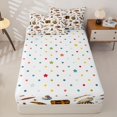 thumbnail image 4 of Homewish Antique Wizard Treasure Zipper Twin Comforter Sets with Fitted Sheet and 2 Pillowcases for Kids, Magical Owl Animal Zipper Bedding Set, Polka Dot Reversible, 4-Piece, 4 of 6