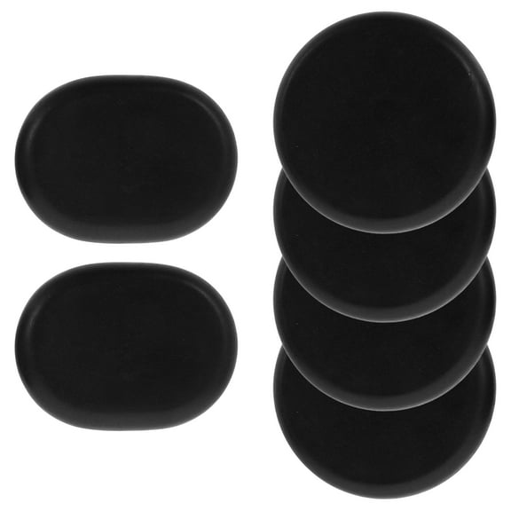 unbranded 6 Pcs Massage Stone Hot Stone 8.00X8.00X1.80CM Black