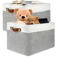 thumbnail image 1 of 2Pcs Storage Bins Collapsible Storage Baskets Large Capacity Closet Storage Bins with Handles Multipurpose Clothes Organizer Box Linen Storage Containers for Living Room Bedroom Bathroom, 1 of 6