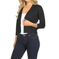 thumbnail image 3 of Women's Casual Lightweight Long Sleeves Open Front Office Wear Bolero Solid Cardigan, 3 of 5
