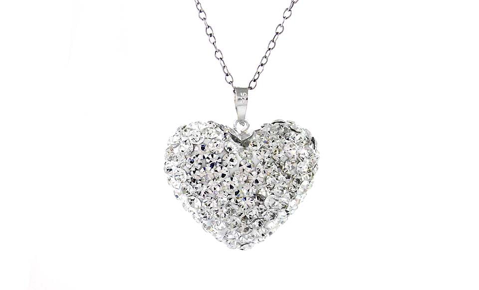 NA - White Swarovski Elements Crystal Buble Heart Necklace - Walmart ...