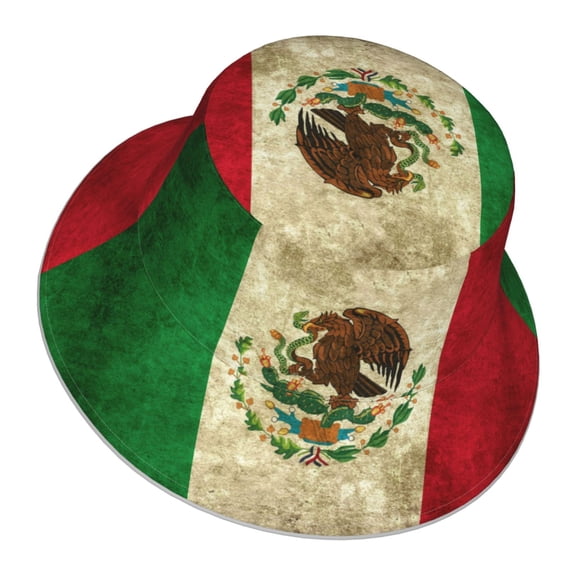 Unisex Mexico-Mexican Bucket Hat Fisherman Cap Reversible Travel Sunhat With Reflective Stripe