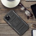 thumbnail image 3 of Apple iPhone 12 Pro, iPhone 12 /6.1" Phone Case Kickstand Full-Body Belt Clip Swivel Holster Heavy Duty Shockproof Rugged TPU Armor Durable with Stand BLACK Cover Fit for Apple iPhone 12 /12 Pro, 3 of 13