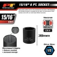 thumbnail image 3 of Performance Tool M809 1/2" Dr 15/16" Impact Socket, 3 of 6