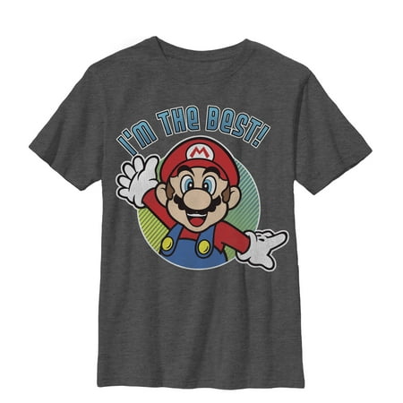 Nintendo Boys' Mario I'm the Best T-Shirt (Best Boarding School For Boys)