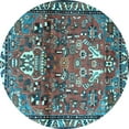 thumbnail image 1 of Ahgly Company Indoor Round Persian Light Blue Traditional Area Rugs, 6' Round, 1 of 4